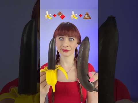 Real Banana VS Chocolate Banana 🍌 #mukbang #asmr