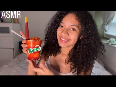 asmr español comiendo mangonada (mouth sounds) #tajin