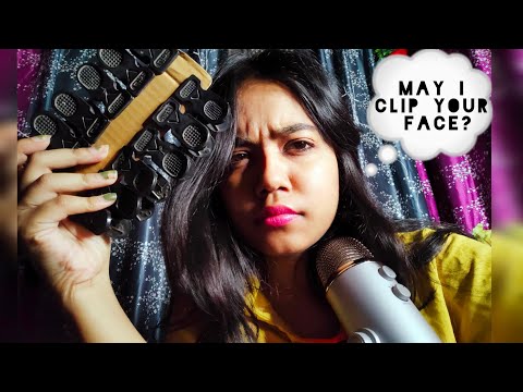 FAST 2 min ASMR-CLIPPING YOUR FACE 😈