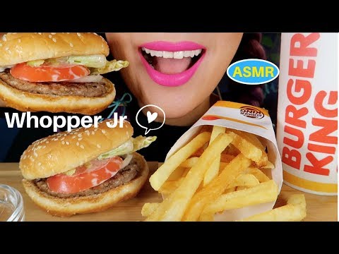 ASMR BURGER KING WHOPPER Jr. EATING SOUND| 버거킹 와퍼 주니어 리얼사운드 먹방 |CURIE.ASMR