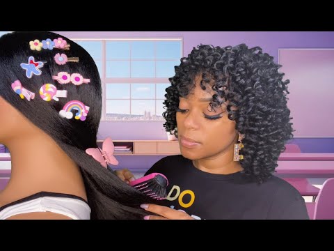 ASMR | 💜 Popular Girl With No Boundaries Sits Behind You In Class And Plays With Your Hair