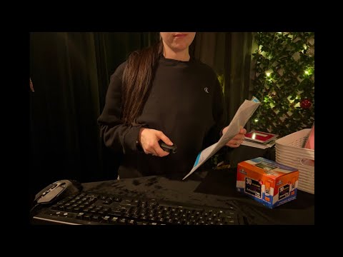 ASMR Office Supply Store | crinkles, typing, scanning sounds