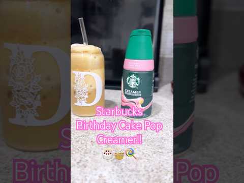 Trying the Starbucks Birthday Cake Pop Creamer!! 🎂🧁🍭 #icedlatte #icedcoffee #whippedcoffee