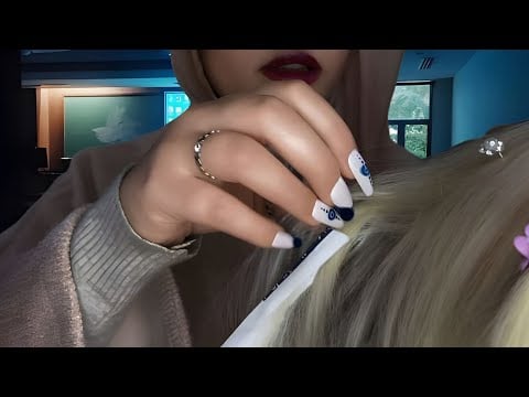 ASMR School Hair Check ✨ Girl Behind You Cleans, Finds Random Things (Scalp Massage, Bugs Plucking)