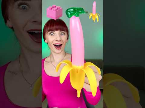 ASMR Pink Jelly Gummy Banana, Brick #shorts