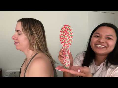 ASMR Real Person Hairbrush, Haircut and Hair Styling