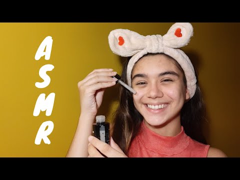 ASMR [PT/BR]: RELAXANDO VOCÊ FAZENDO MINHA ROTINA DE SKIN CARE - Sons de Embalagens e Conta-gotas