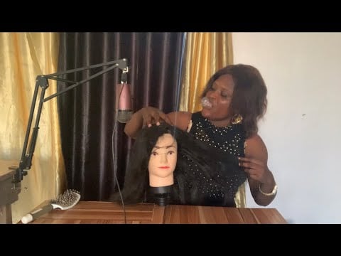 Asmr ✨massaging and combing your tangled hair with bubble gum cracking