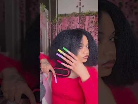ASMR Hair brushing and styling 😳😱 #hairstyle #tutorial #hair #asmr  #shorts #hairtok #fast
