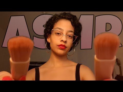 ASMR | PINCÉL E TOQUES DELICADOS NA TELA + SONS DE BOCA (sem fala) 😴