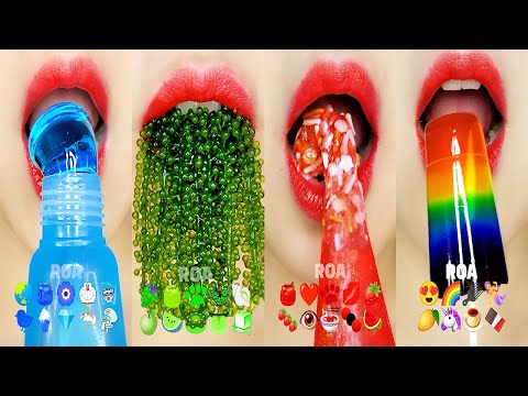 ASMR COLORFUL EMOJI FOOD EATING SOUNDS 이모지 음식 색깔 먹방 모 MUKBANG