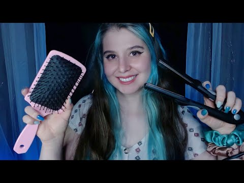 ASMR l Amiga fazendo chapinha no seu cabelo