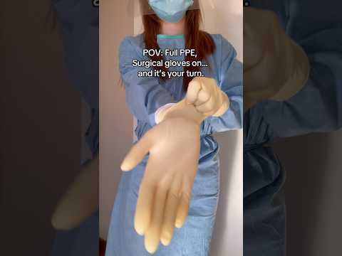 I’m getting ready, and you’re up next #medicalexam #asmr #glovesounds #fullppe #surgicalgloves