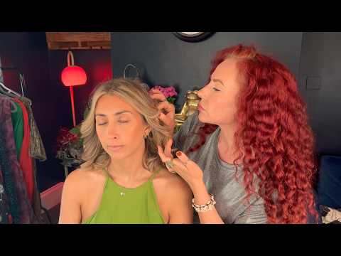 ASMR Micro Hair Adjustments and Curl Perfecting ✨ Soft Spoken hair Curling Sunkissed Beachy waves.