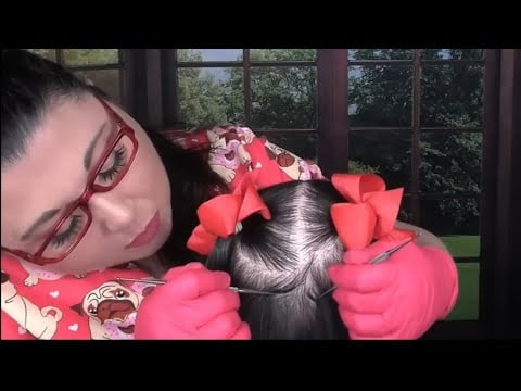 ASMR School Nurse Lice Check with Bad Results (Dandruff Removal, Scalp Check, Whispering) Medical RP