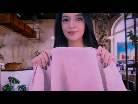 ASMR ✧ SHAMPOO & MASSAGEM NAS COSTAS ✧ MUITO RELAXANTE! 😌 Lavagem de Cabelo, Realista