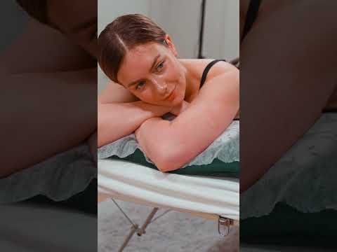 Zhanna unwinds as gentle leg strokes melt stress into silky calm #asmrmassage