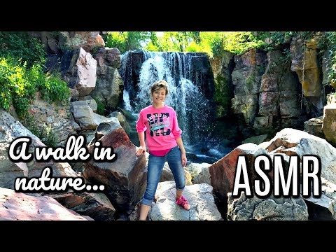 (ASMR) A Walk Through Nature (Waterfall, Birds, Crickets, Beautiful Prairie)