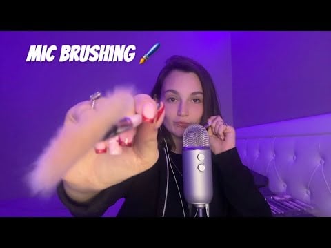 ASMR Mic brushing triggers ✨(spoolie,sponge and makeup brush)