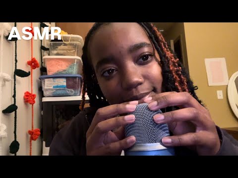 ASMR mic tapping, mouth sounds + whispering