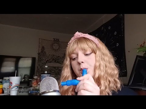 ASMR- Tube Mouth Sounds (pop it tubes/bendy tubes)