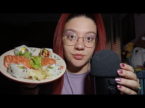 SUSHI MUKBANG (Eating Sounds)🍣😍💜 | ASMR ITA