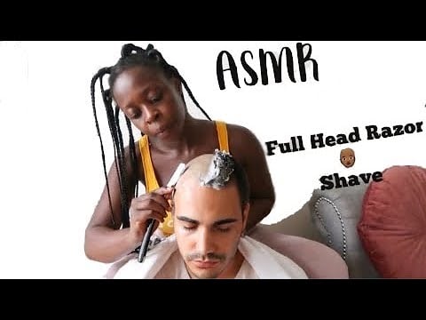(ASMR)The Most Relaxing Old School Headshave You'll Ever See /Barber with Straight Razor *1K subs*