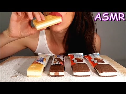 ASMR | Eating Chocolate Sandwich Bar Filled With Cream | FLUFFY SOUNDS | No Talking | Lady M. ASMR