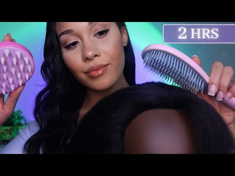 ASMR Relaxing Hair Play | 2+ Hours Scalp massage, Hair brushing +Hairline Scratching For Sleep #hair