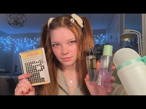 ASMR Skincare & Lashes, Life Update 🌙 | Whisper Rambles, Tapping, Scratching + Liquid Sounds