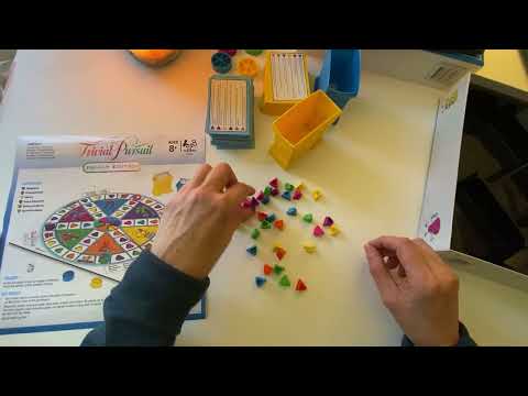ASMR Sorting Pieces, Trivial Pursuit Game Check ~ Whisper