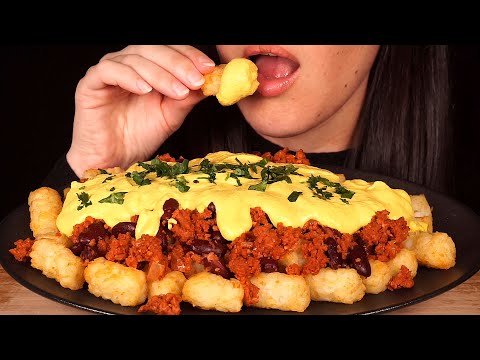 ASMR Chili Cheese Tater Tots ~ Vegan Style (No Talking)