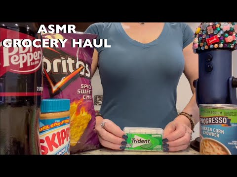 ASMR Gum Chewing Grocery Haul | Whispered