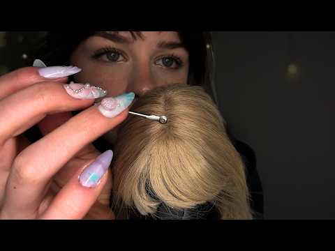 Up CLOSE Scalp Check with Metal Tool + Wig on the Mic [ASMR]