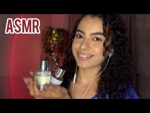 ASMR PERFUMARIA 🌧️- OS MAIS USADOS PARA O TRABALHO ATUALMENTE (os que menos gosto 😅).