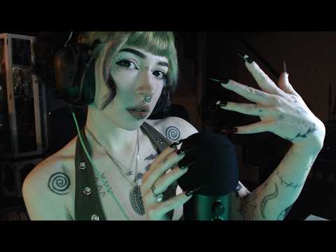 ASMR Foam Mic Cover Scratching With XL Stiletto Nails | Mouth Sounds, Whispering