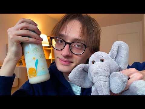 ASMR Daddy is Feeding You Morning With Me 🍼 (Bottle Feeding, Pacifier, Plushie)
