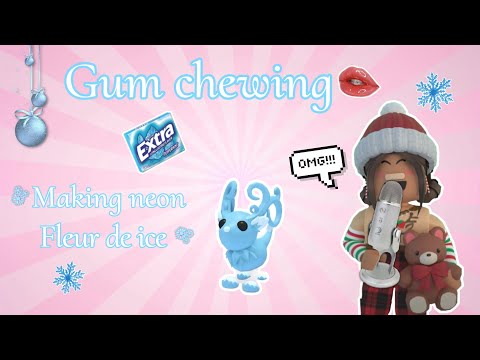 No talking gum chewing ~ making neon fleur de ice in adopt me!❄️