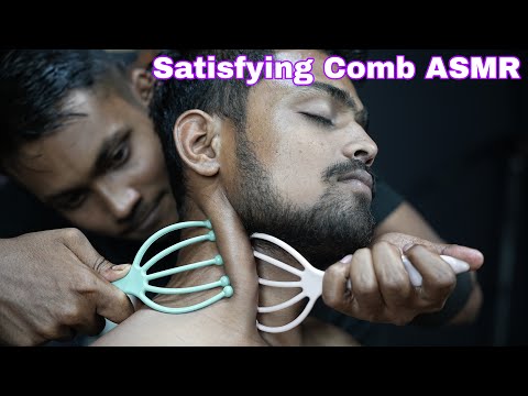 This Rolling Comb Is Soo Satisfying | ASMR Head And Neck Massage With Neck Cracking By Bapan Barber
