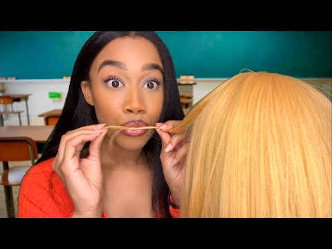 ASMR Girl In The Back Of The Class Eats Your Hair 😋💆‍♀️ ASMR Hair Play | Personal Attention