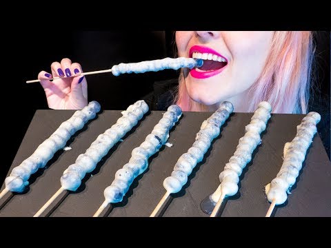 ASMR: Frozen Blueberry Yoghurt Skewers | Frosty Recipe ~ Relaxing Eating Sounds [No Talking|V] 😻