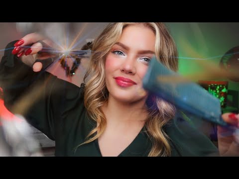 ASMR Cabeleireira do Réveillon | Pintando, Cortando, Lavando, Secando e Alisando seu Cabelo