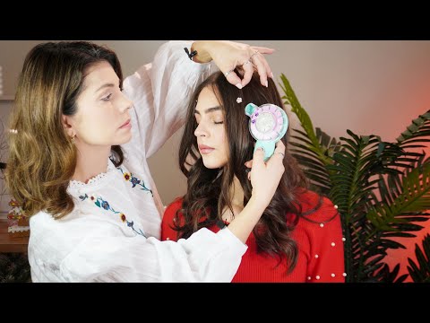 ASMR Holiday Photoshoot Role-play | Hair Styling, Gems, Pearls Soft Spoken Sleep Session