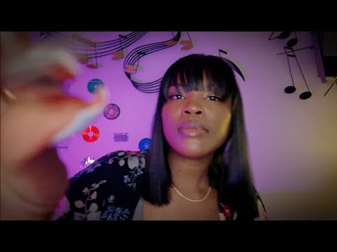Choosing Your Eyebrow Shape Using Stencils Makeup Roleplay ASMR Whispering (GUM CHEWING)
