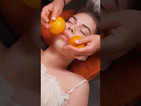 ASMR relaxing face and neck massage with oranges for Lisa #asmrmassage