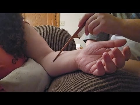 🍉 ASMR Hand & Arm Attention w/Fan Sounds (No Talking) 🍉
