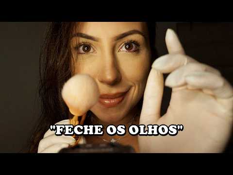 ASMR Feche os Olhos para DORMIR em Paz (toques na tela, pincel, voz suave, ambiente escuro, alívio)