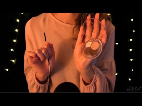 ASMR | Dark | Friend does your Makeup (with sounds) at Night | Role play whispered