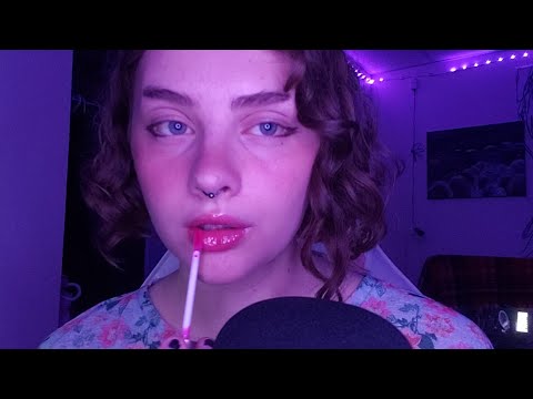 asmr//lipgloss 💕 plumping + slow, subtle mouth sounds ~