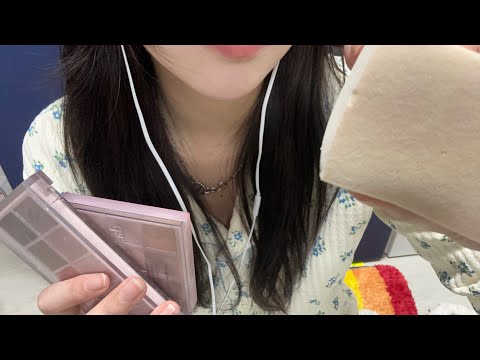 [ASMR] 🌙 자다 깬 언니의 풀코스 메이크업 롤플레이 💄 | 시각적 팅글 & 카메라 터칭 가득 makeup layered sounds